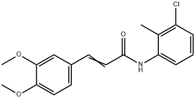 N-(3-chloro-2-methylphenyl)-3-(3,4-dimethoxyphenyl)acrylamide Struktur