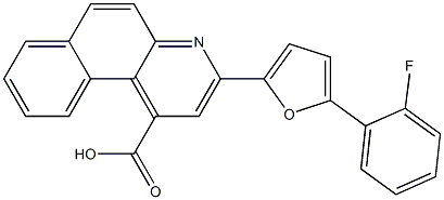 3-[5-(2-fluorophenyl)-2-furyl]benzo[f]quinoline-1-carboxylic acid 化学構造式