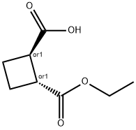 trans-2-ethoxycarbonylcyclobutanecarboxylic acid 化学構造式