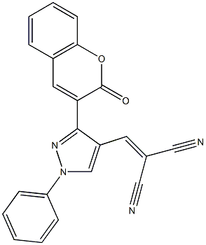 2-{[3-(2-oxo-2H-chromen-3-yl)-1-phenyl-1H-pyrazol-4-yl]methylene}malononitrile Structure