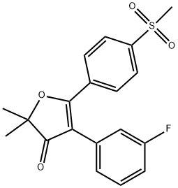 4-(3-Fluorophenyl)-2,2-dimethyl-5-[4-(methylsulfonyl)phenyl]-3(2H)-furanone Structure