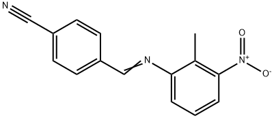 4-{[(2-methyl-3-nitrophenyl)imino]methyl}benzonitrile Struktur