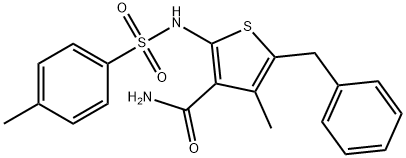 5-benzyl-4-methyl-2-{[(4-methylphenyl)sulfonyl]amino}-3-thiophenecarboxamide Structure