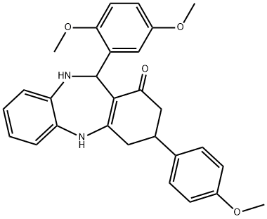 306753-04-8 11-(2,5-dimethoxyphenyl)-3-(4-methoxyphenyl)-2,3,4,5,10,11-hexahydro-1H-dibenzo[b,e][1,4]diazepin-1-one