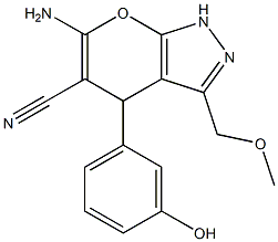 6-amino-4-(3-hydroxyphenyl)-3-(methoxymethyl)-1,4-dihydropyrano[2,3-c]pyrazole-5-carbonitrile Structure