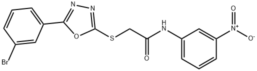 2-{[5-(3-bromophenyl)-1,3,4-oxadiazol-2-yl]sulfanyl}-N-{3-nitrophenyl}acetamide Structure