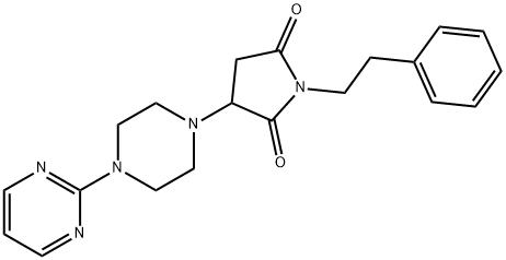 1-(2-phenylethyl)-3-(4-pyrimidin-2-ylpiperazin-1-yl)pyrrolidine-2,5-dione Struktur