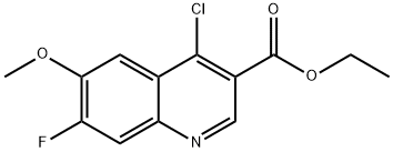 Ethyl 4-chloro-7-fluoro-6-methoxyquinoline-3-carboxylate Struktur