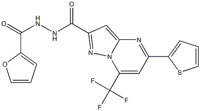 N'-(2-furoyl)-5-(2-thienyl)-7-(trifluoromethyl)pyrazolo[1,5-a]pyrimidine-2-carbohydrazide Struktur