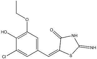 5-(3-chloro-5-ethoxy-4-hydroxybenzylidene)-2-imino-1,3-thiazolidin-4-one 结构式