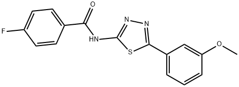 4-fluoro-N-[5-(3-methoxyphenyl)-1,3,4-thiadiazol-2-yl]benzamide 结构式