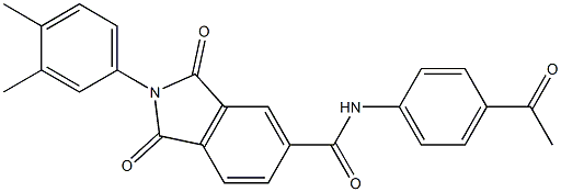 N-(4-acetylphenyl)-2-(3,4-dimethylphenyl)-1,3-dioxo-5-isoindolinecarboxamide Structure