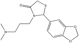 2-(1,3-benzodioxol-5-yl)-3-[3-(dimethylamino)propyl]-1,3-thiazolidin-4-one Struktur