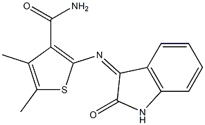 4,5-dimethyl-2-[(2-oxo-1,2-dihydro-3H-indol-3-ylidene)amino]-3-thiophenecarboxamide|