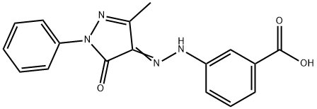 3-[2-(3-methyl-5-oxo-1-phenyl-1,5-dihydro-4H-pyrazol-4-ylidene)hydrazino]benzoic acid Structure