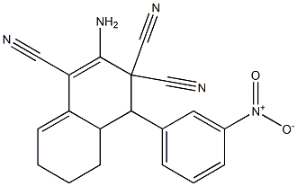 2-amino-4-(3-nitrophenyl)-4a,5,6,7-tetrahydro-1,3,3(4H)-naphthalenetricarbonitrile 化学構造式