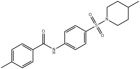4-methyl-N-{4-[(4-methyl-1-piperidinyl)sulfonyl]phenyl}benzamide Struktur