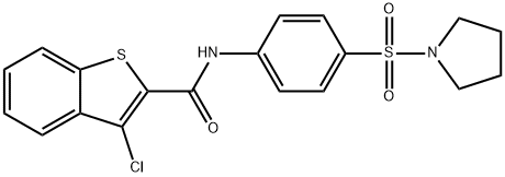 3-chloro-N-[4-(1-pyrrolidinylsulfonyl)phenyl]-1-benzothiophene-2-carboxamide|