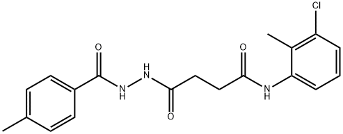 N-(3-chloro-2-methylphenyl)-4-[2-(4-methylbenzoyl)hydrazino]-4-oxobutanamide Struktur