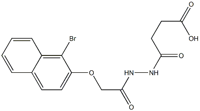 4-(2-{2-[(1-bromo-2-naphthyl)oxy]acetyl}hydrazino)-4-oxobutanoic acid Structure