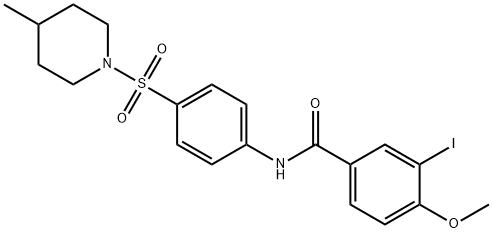 3-iodo-4-methoxy-N-{4-[(4-methyl-1-piperidinyl)sulfonyl]phenyl}benzamide Structure