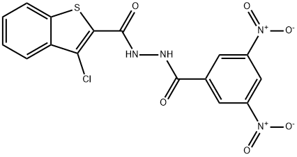 3-chloro-N'-(3,5-dinitrobenzoyl)-1-benzothiophene-2-carbohydrazide Structure