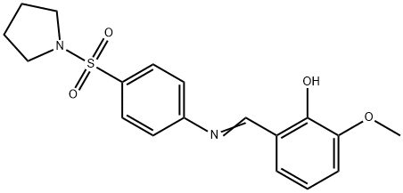 2-methoxy-6-({[4-(1-pyrrolidinylsulfonyl)phenyl]imino}methyl)phenol Structure