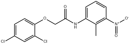 2-(2,4-dichlorophenoxy)-N-(2-methyl-3-nitrophenyl)acetamide 化学構造式