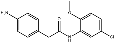 2-(4-aminophenyl)-N-(5-chloro-2-methoxyphenyl)acetamide 化学構造式