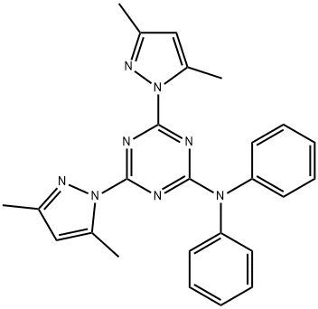 4,6-bis(3,5-dimethyl-1H-pyrazol-1-yl)-N,N-diphenyl-1,3,5-triazin-2-amine,321142-69-2,结构式