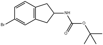 N-(5-溴-2,3-二氢-1H-茚-2-基)氨基甲酸叔丁酯, 322692-47-7, 结构式