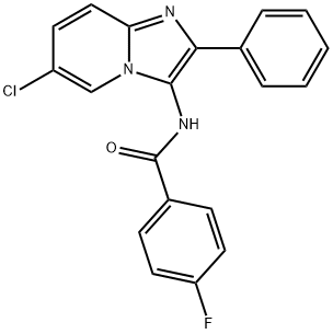 N-(6-chloro-2-phenylimidazo[1,2-a]pyridin-3-yl)-4-fluorobenzamide 化学構造式