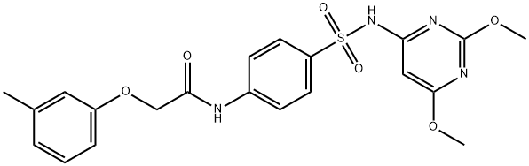 N-(4-{[(2,6-dimethoxy-4-pyrimidinyl)amino]sulfonyl}phenyl)-2-(3-methylphenoxy)acetamide 结构式