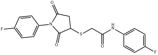 N-(4-fluorophenyl)-2-{[1-(4-fluorophenyl)-2,5-dioxopyrrolidin-3-yl]sulfanyl}acetamide Structure