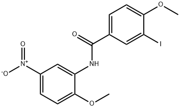 3-iodo-4-methoxy-N-(2-methoxy-5-nitrophenyl)benzamide Struktur
