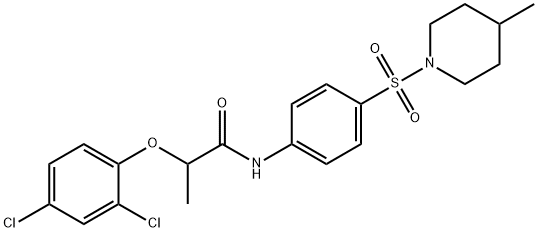 2-(2,4-dichlorophenoxy)-N-{4-[(4-methyl-1-piperidinyl)sulfonyl]phenyl}propanamide,328026-43-3,结构式