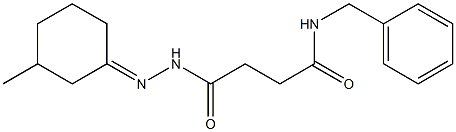 N-benzyl-4-[2-(3-methylcyclohexylidene)hydrazino]-4-oxobutanamide 结构式