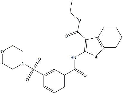 ethyl 2-{[3-(morpholin-4-ylsulfonyl)benzoyl]amino}-4,5,6,7-tetrahydro-1-benzothiophene-3-carboxylate Structure