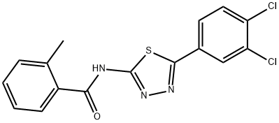 N-[5-(3,4-dichlorophenyl)-1,3,4-thiadiazol-2-yl]-2-methylbenzamide Struktur