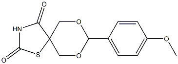 8-(4-methoxyphenyl)-7,9-dioxa-1-thia-3-azaspiro[4.5]decane-2,4-dione Struktur