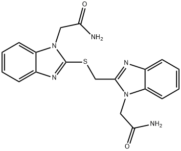 2-[2-({[1-(2-amino-2-oxoethyl)-1H-benzimidazol-2-yl]methyl}sulfanyl)-1H-benzimidazol-1-yl]acetamide Structure