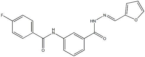 4-fluoro-N-(3-{[2-(2-furylmethylene)hydrazino]carbonyl}phenyl)benzamide Structure