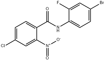 N-(4-bromo-2-fluorophenyl)-4-chloro-2-nitrobenzamide 结构式