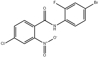 N-(4-bromo-2-fluorophenyl)-4-chloro-2-nitrobenzamide,330215-57-1,结构式