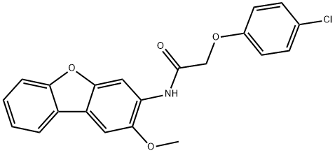 2-(4-chlorophenoxy)-N-(2-methoxydibenzo[b,d]furan-3-yl)acetamide Struktur