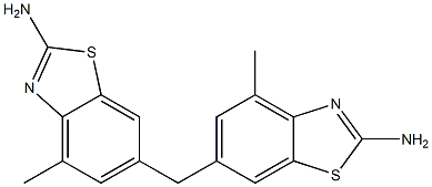 6-[(2-amino-4-methyl-1,3-benzothiazol-6-yl)methyl]-4-methyl-1,3-benzothiazol-2-ylamine 结构式