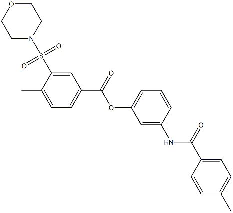 3-[(4-methylbenzoyl)amino]phenyl 4-methyl-3-(4-morpholinylsulfonyl)benzoate Struktur