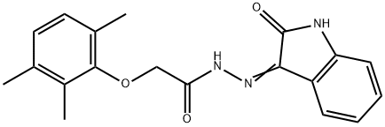 N'-(2-oxo-1,2-dihydro-3H-indol-3-ylidene)-2-(2,3,6-trimethylphenoxy)acetohydrazide 结构式