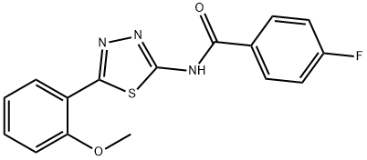 4-fluoro-N-[5-(2-methoxyphenyl)-1,3,4-thiadiazol-2-yl]benzamide Struktur