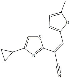 2-(4-cyclopropyl-1,3-thiazol-2-yl)-3-(5-methyl-2-furyl)acrylonitrile,332045-47-3,结构式